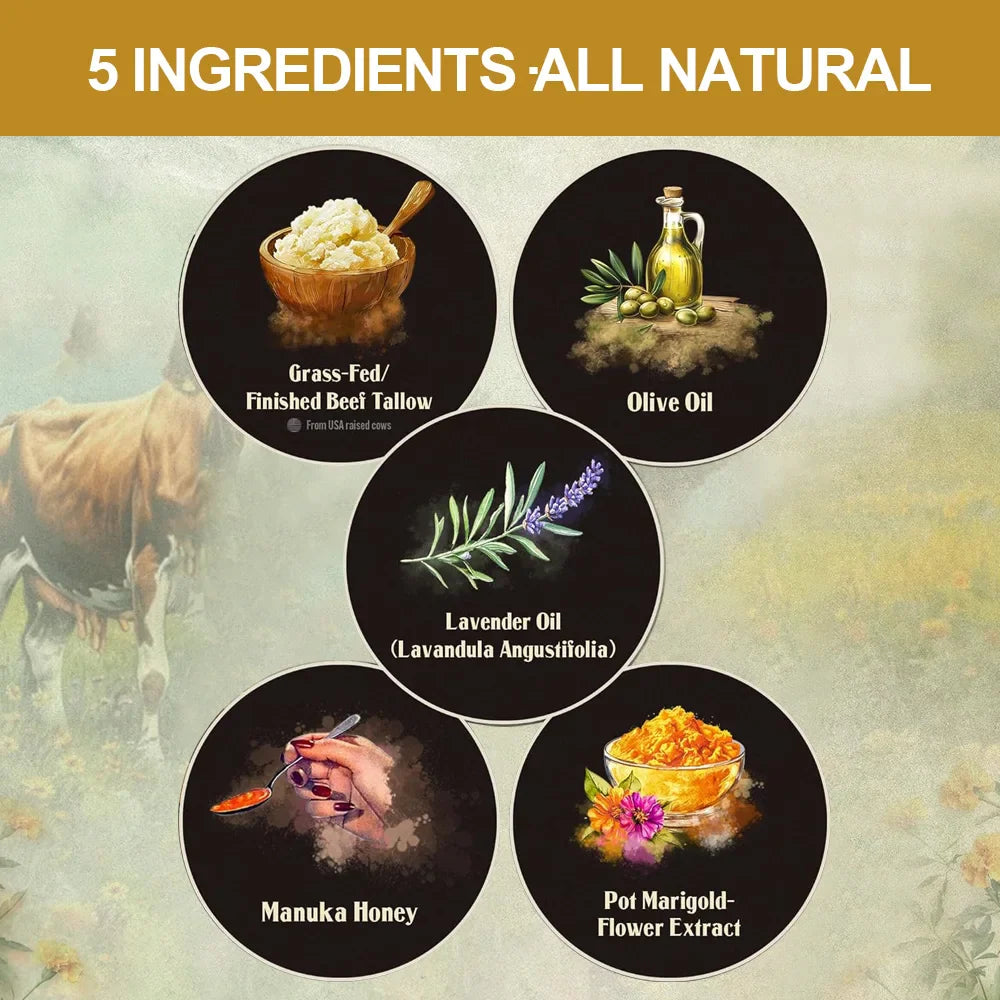 100% Grass Fed Whipped Vanilla Beef Tallow Moisturizer